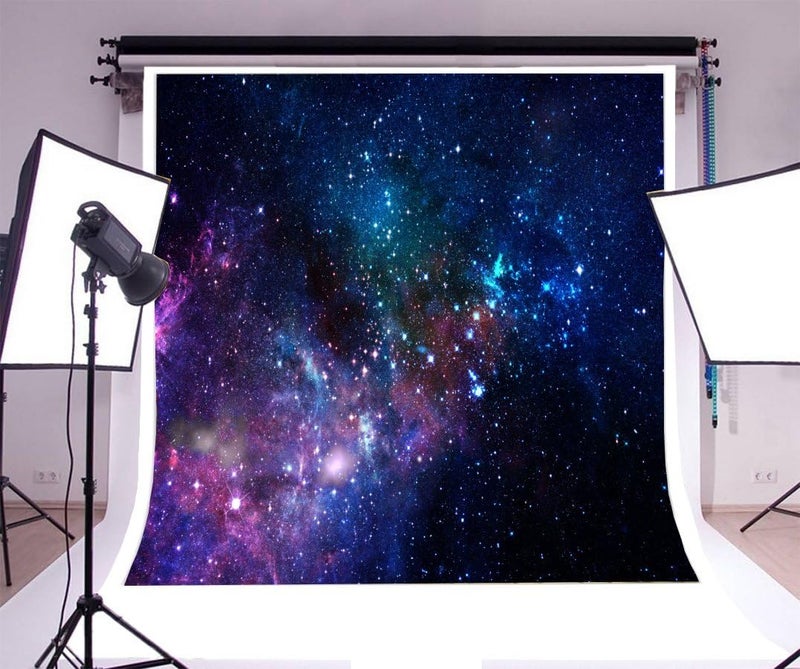AOFOTO 8x8ft Nebula Backdrop Aerospace Starry Sky Photography Background Universe Galaxy Outer Space Kid Girl Boy Children Adult Portrait Seamless Photo Studio Props Video Drop Vinyl Wallpaper Drape - Image 3